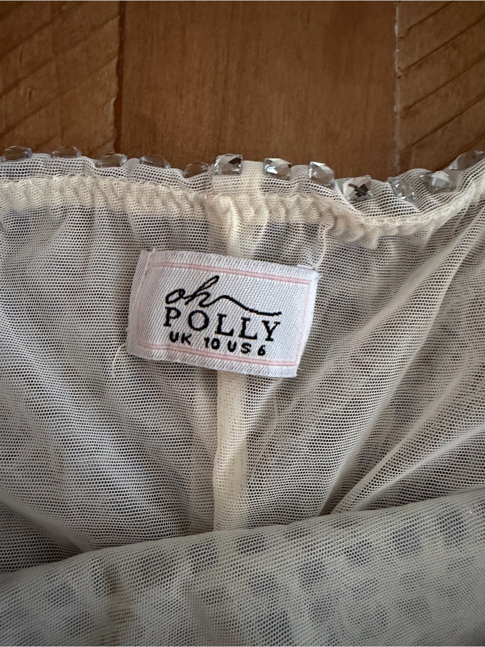 Oh Polly White Halter Rhinestone Mini Dress - Picture 4 of 4